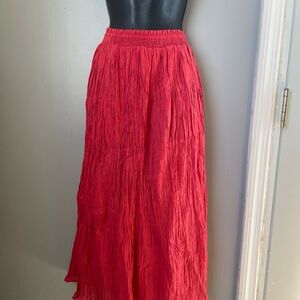 Chaundry KC Vibrant orange Pleated Maxi Skirt for Cocktail Events size M